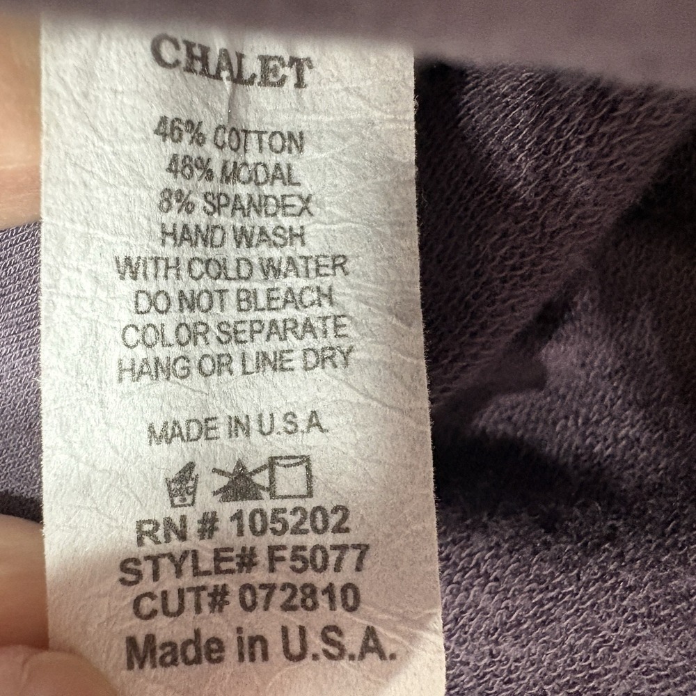 Chalet Size Medium Purple Tunic Top Asymmetrical Neck Button Lagenlook USA - Picture 6 of 8